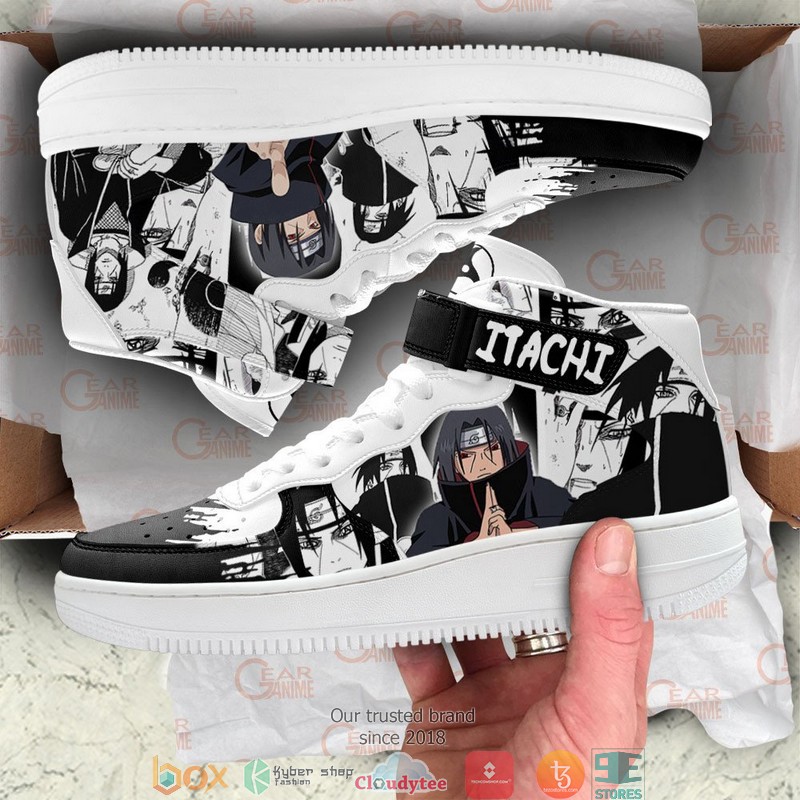 Itachi Uchiha Akatsuki Anime Mix Manga High Air Force Shoes 4 Itachi Uchiha Akatsuki Anime Mix Manga High Air Force Shoes 1 2 3
