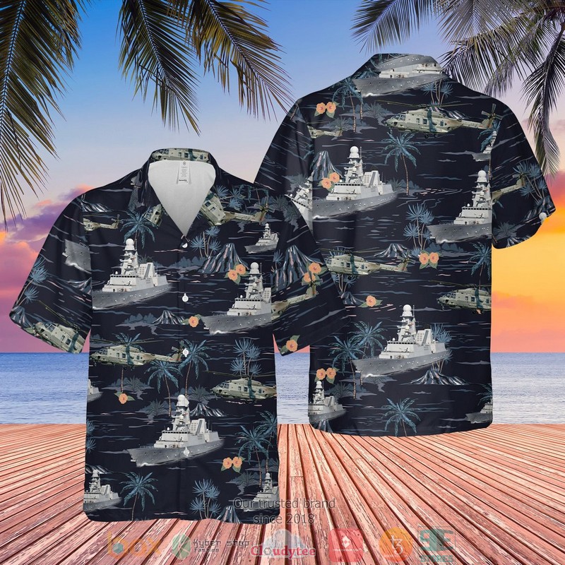 Italian Navy Andrea Doria And NH90 Hawaiian Shirt 2 Italian Navy Andrea Doria And NH90 Hawaiian Shirt