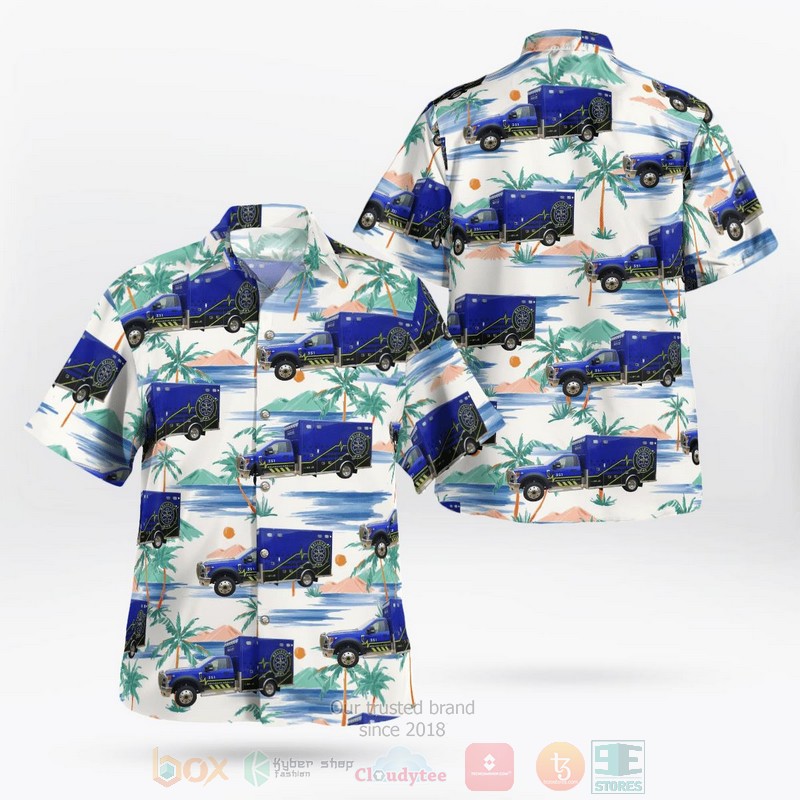 BEST Jackson County, Iowa, Bellevue Emergency Medical Services 3D Aloha Shirt