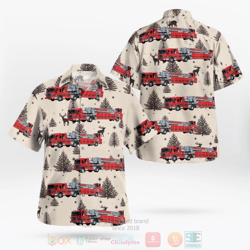 BEST Jacksonville, Florida, Jacksonville Fire and Rescue Department Ladder 1 Christmas 3D Aloha Shirt word3