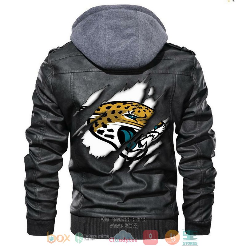 Jacksonville Jaguars NFL Football Sons Of Anarchy Black Leather Jacket