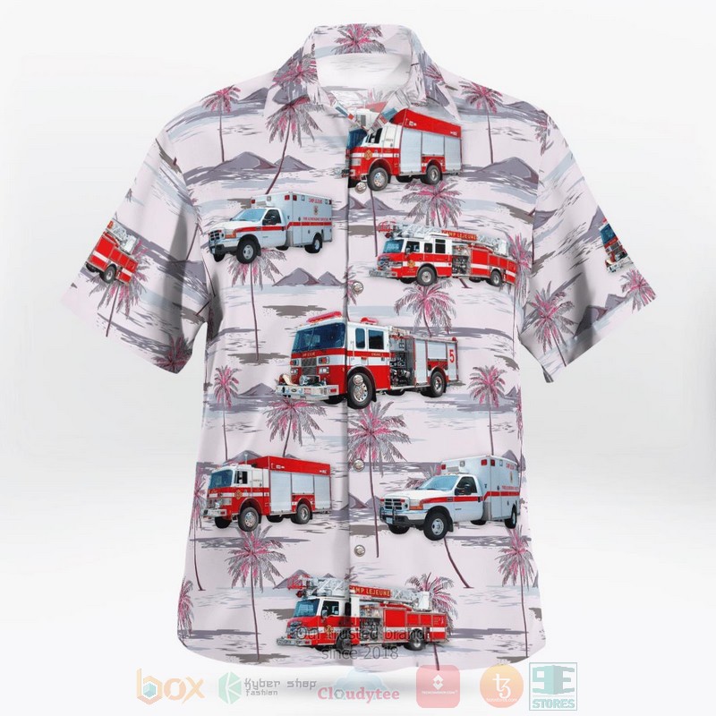 BEST Jacksonville, Onslow County, North Carolina, USMC Base Camp Lejeune Fire Rescue 3D Aloha Shirt word2