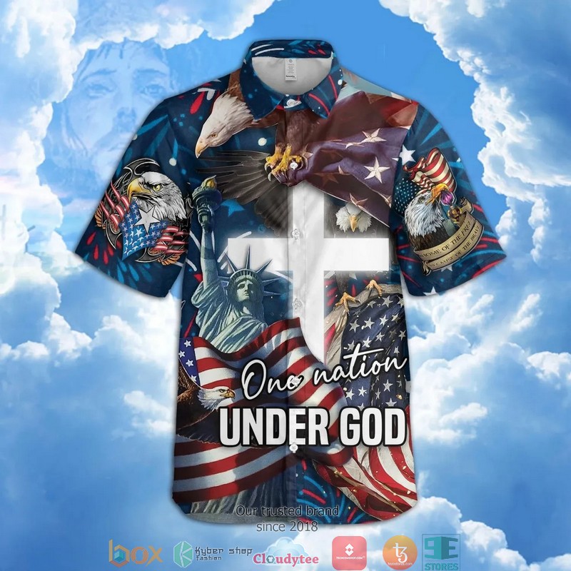 Jesus One Nation Under God Short Sleeve Hawaiian Shirt 2 Jesus One Nation Under God Short Sleeve Hawaiian Shirt