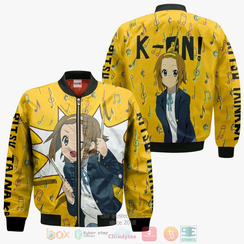 NEW K-On Ritsu Tainaka Anime Full Printed 3D Sweater, Hoodie 4 K On Ritsu Tainaka Anime 3D Hoodie Bomber Jacket 1 2 3