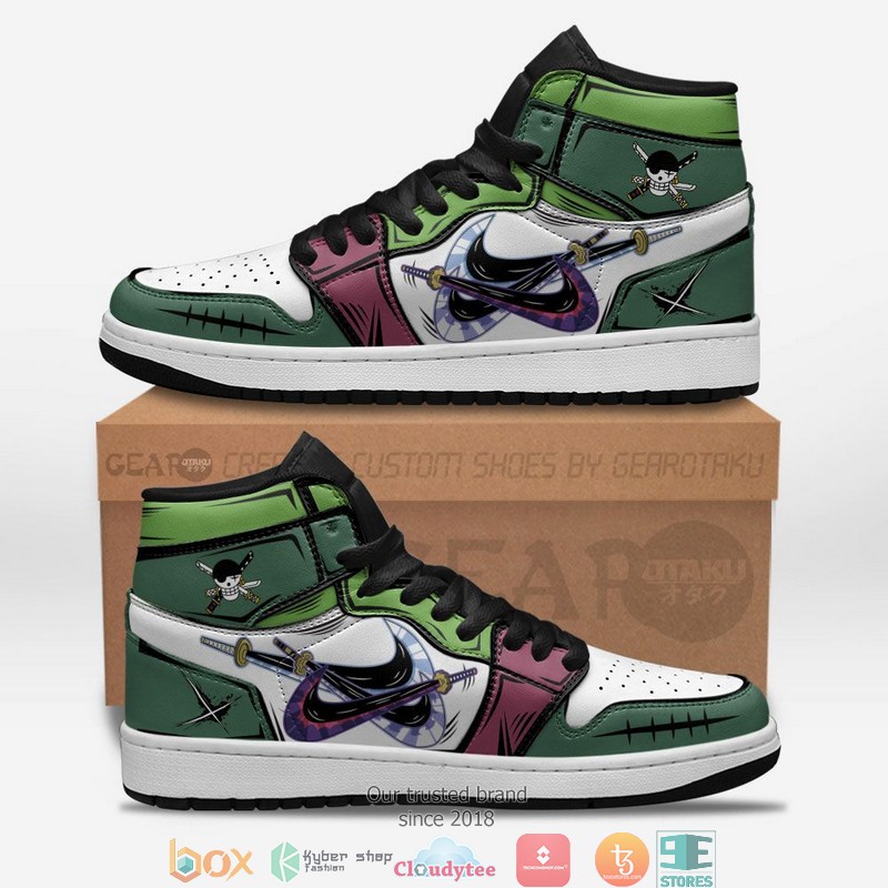 Roronoa Zoro Santoryu 3 Swords Style One Piece Anime Air Jordan High Top Shoes