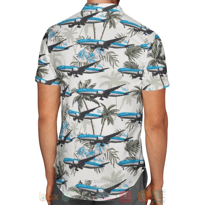 BEST KLM Royal Dutch Airlines Boeing 777-206-ER 3D Aloha Shirt 3 KLM Royal Dutch Airlines Boeing 777 206 ER Hawaiian Shirt 1 2