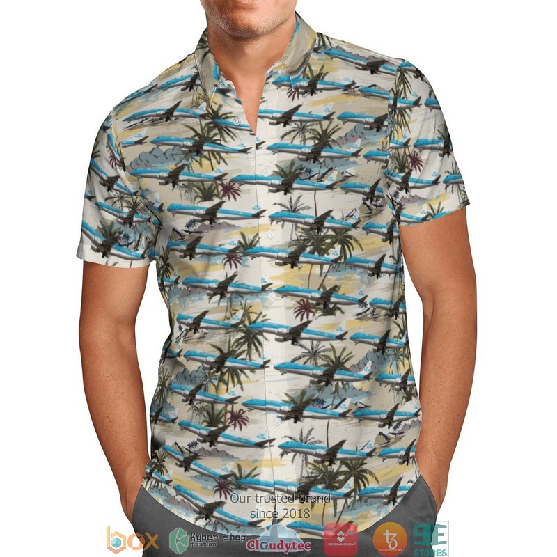 KLM Royal Dutch Airlines Embraer 190 Limited Hawaiian Shirt 2 KLM Royal Dutch Airlines Embraer 190 Limited Hawaiian Shirt word2
