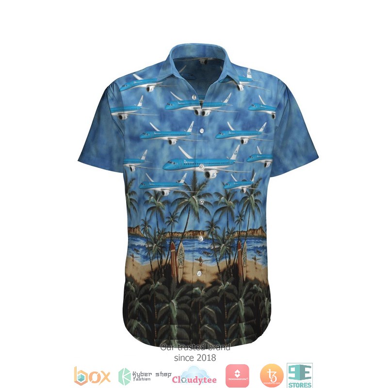 KLM Royal Dutch Airlines Embraer E195-E2 Limited Hawaiian Shirt word2