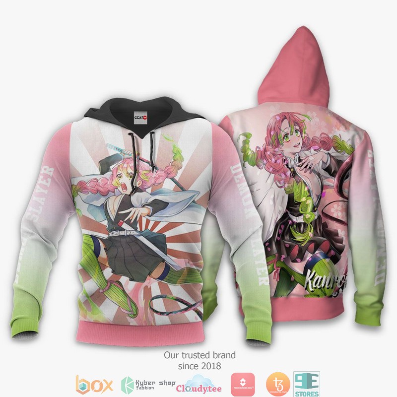Kanroji Mitsuri Kimetsu Anime Merch 3d Hoodie Bomber jacket 1 2