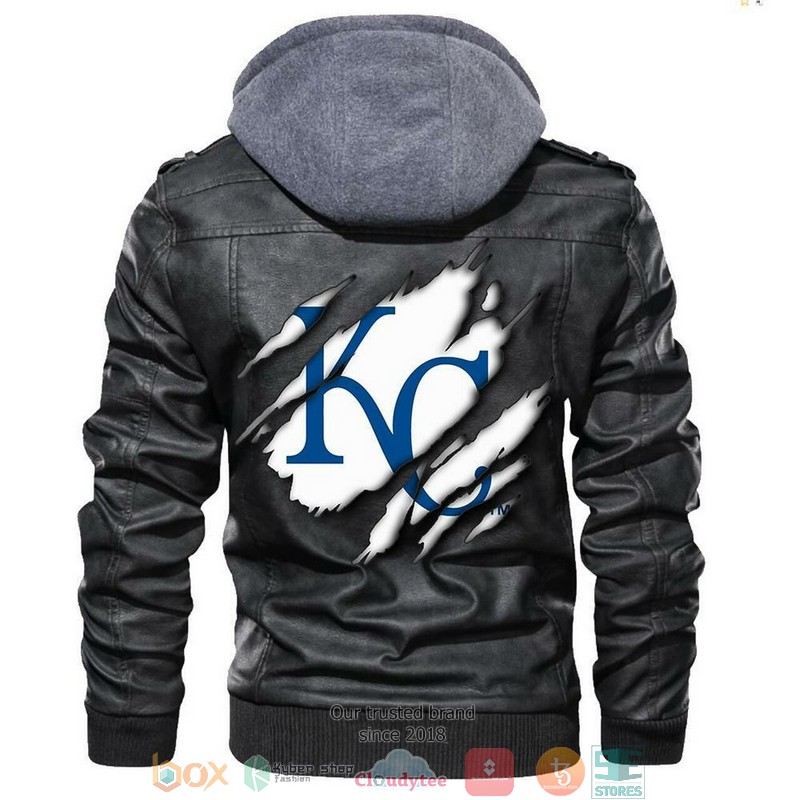 Kansas City Royals MLB Baseball Sons Of Anarchy Black Leather Jacket