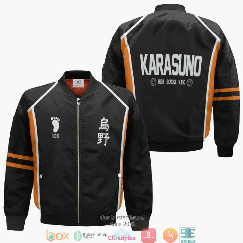 Karasuno Haikyuu Anime 3D Bomber jacket 2 Karasuno Haikyuu Anime 3D Bomber jacket