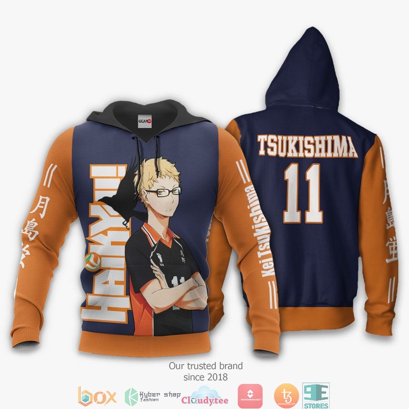 Karasuno Kei Tsukishima Haikyuu Anime Merch 3d Hoodie, Bomber jacket 3 Karasuno Kei Tsukishima Haikyuu Anime Merch 3d Hoodie Bomber jacket 1 2
