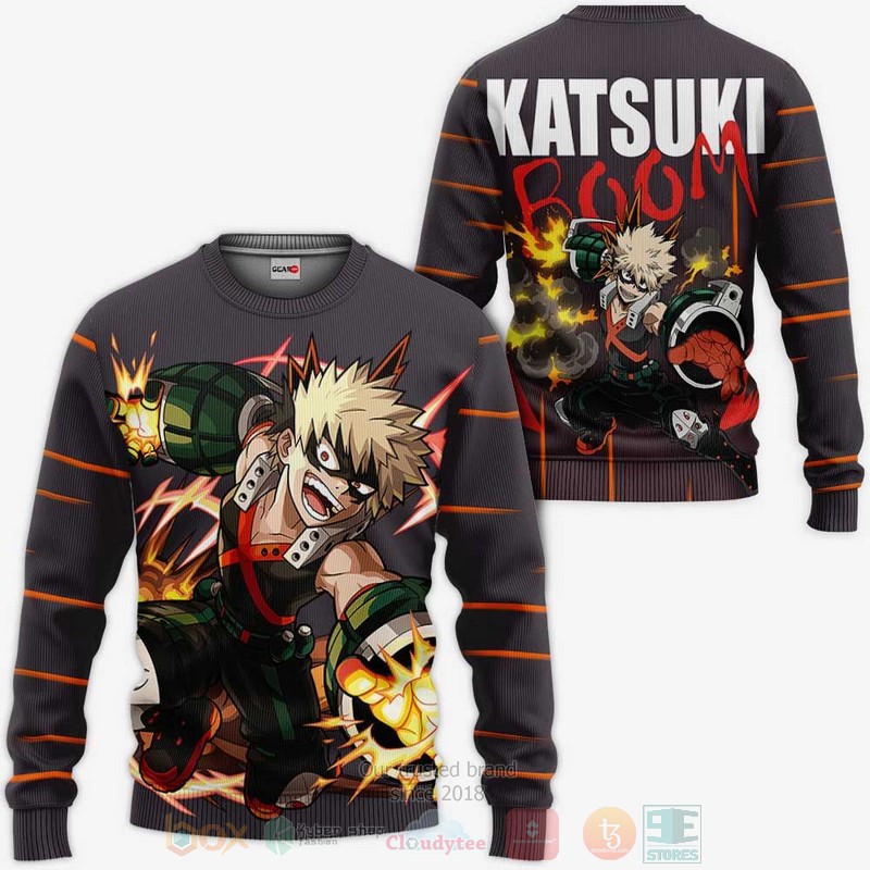 BEST Anime Katsuki Bakugo Dynamight My Hero Academia All Over Print Hoodie-Bomber Jacket 2 Katsuki Bakugo Dynamight My Hero Academia Anime 3D Hoodie Bomber Jacket 1