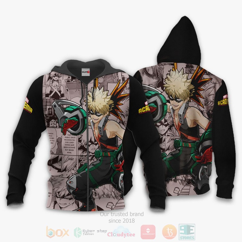 Katsuki Bakugou Custom My Hero Academia Anime 3D Hoodie Bomber Jacket