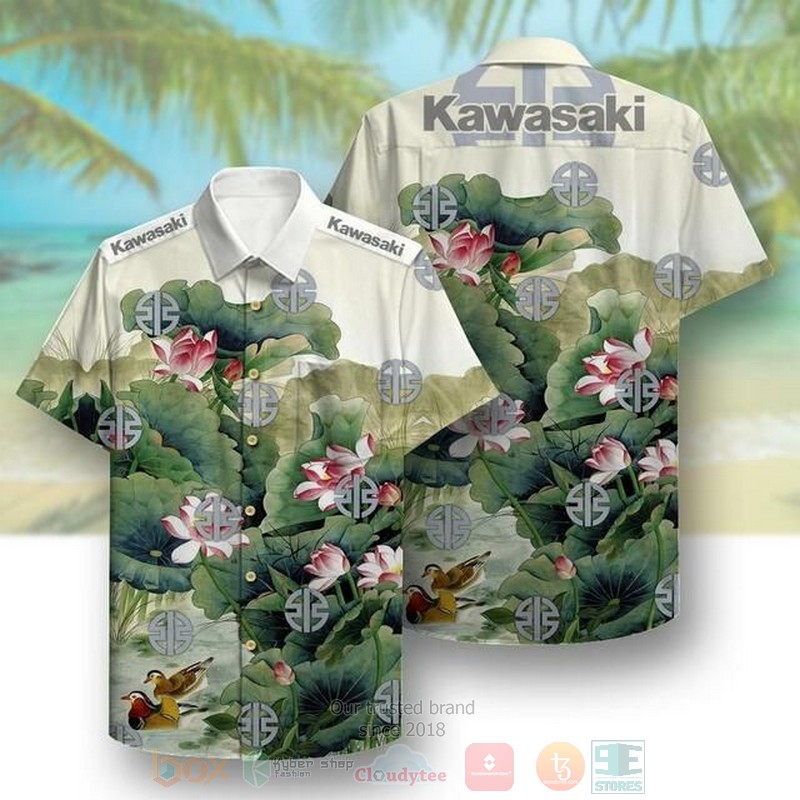 Kawasaki Lotus Short Sleeve Hawaiian Shirt