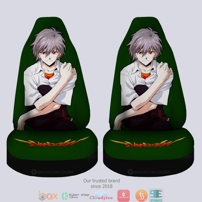Kaworu Nagisa Neon Genesis Evangelion Anime Car Seat Cover 3 Kaworu Nagisa Neon Genesis Evangelion Anime Car Seat Cover 1 2