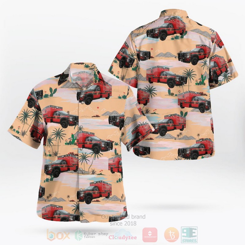 BEST Keene, Texas, Keene Fire Rescue EMS 3D Aloha Shirt word1