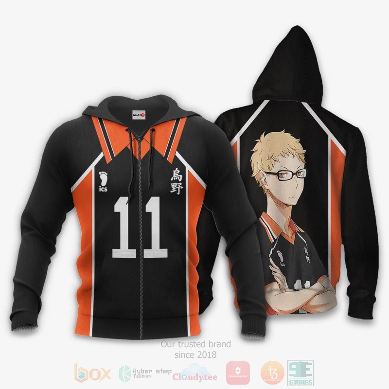 Kei Tsukishima Karasuno Haikyuu Anime Costume 3D Hoodie Shirt
