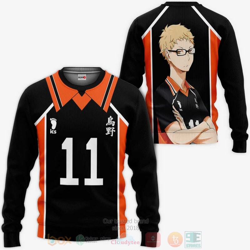 BEST Anime Kei Tsukishima Karasuno Haikyuu Costume All Over Print 3D Hoodie, Shirts 2 Kei Tsukishima Karasuno Haikyuu Anime Costume 3D Hoodie Shirt 1