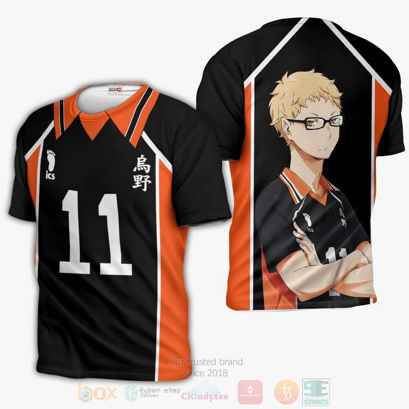 BEST Anime Kei Tsukishima Karasuno Haikyuu Costume All Over Print 3D Hoodie, Shirts 3 Kei Tsukishima Karasuno Haikyuu Anime Costume 3D Hoodie Shirt 1 2