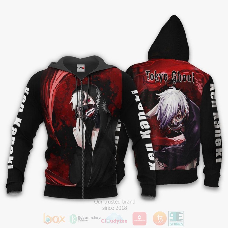 BEST Anime Ken Kaneki Tokyo Ghoul All Over Print Hoodie-Bomber Jacket 1 Ken Kaneki Tokyo Ghoul Anime 3D Hoodie Bomber Jacket
