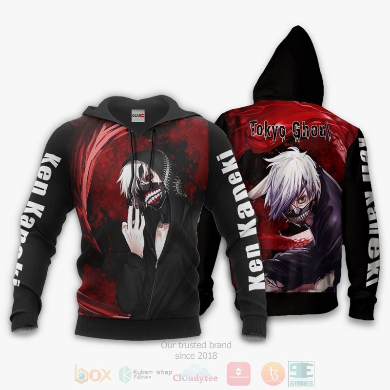 BEST Anime Ken Kaneki Tokyo Ghoul All Over Print Hoodie-Bomber Jacket 3 Ken Kaneki Tokyo Ghoul Anime 3D Hoodie Bomber Jacket 1 2