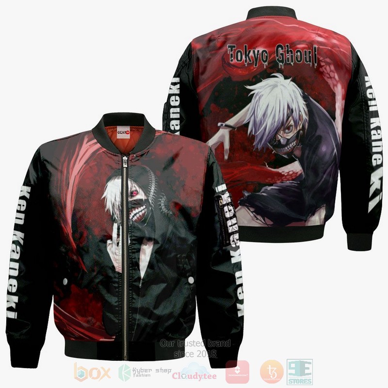 BEST Anime Ken Kaneki Tokyo Ghoul All Over Print Hoodie-Bomber Jacket 4 Ken Kaneki Tokyo Ghoul Anime 3D Hoodie Bomber Jacket 1 2 3