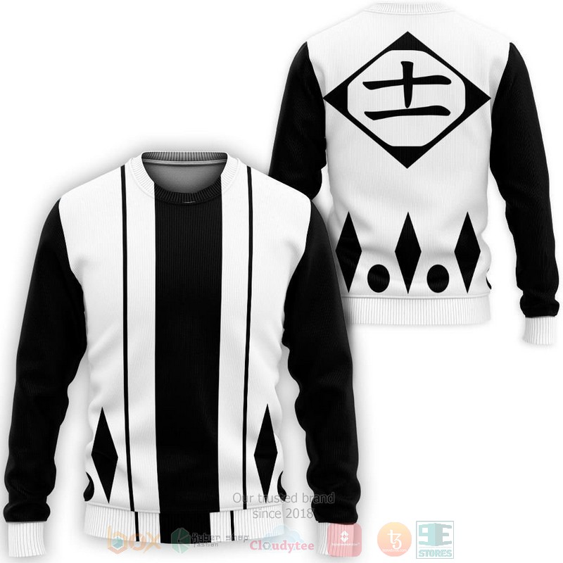BEST Anime Kenpachi Zaraki Costume Bleach All Over Print Hoodie-Bomber Jacket 2 Kenpachi Zaraki Costume Bleach Anime 3D Hoodie Bomber Jacket 1