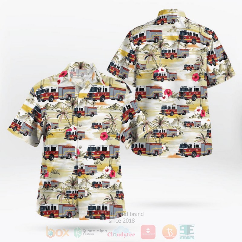BEST Kentucky, Elizabethtown Fire Department Truck 2081 3D Aloha Shirt word3