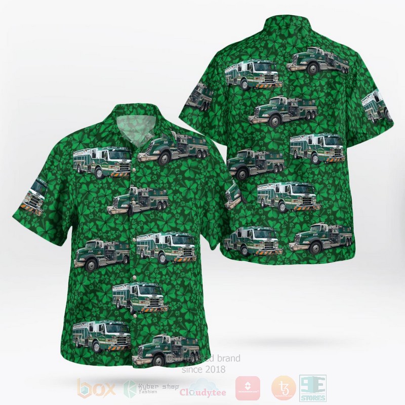 BEST Keswick, Albemarle County, Virginia, East Rivanna Volunteer Fire Company, St Patrick's Day 3D Aloha Shirt word3