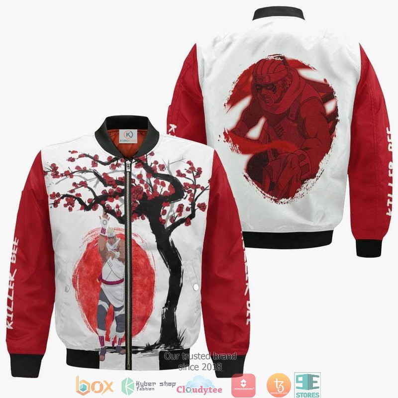 Killer Bee Naruto Anime Ninja Under The Sun 3D Bomber jacket