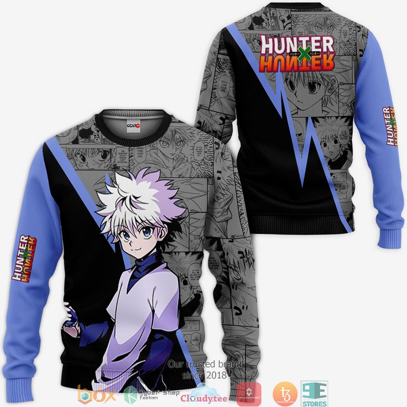 Killua Zoldyck HxH Anime Merch Manga 3d Hoodie, Bomber jacket 2 Killua Zoldyck HxH Anime Merch Manga 3d Hoodie Bomber jacket 1