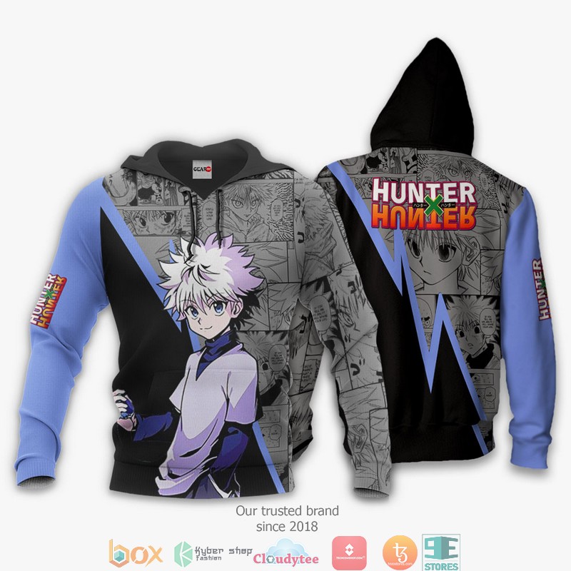 Killua Zoldyck HxH Anime Merch Manga 3d Hoodie, Bomber jacket 3 Killua Zoldyck HxH Anime Merch Manga 3d Hoodie Bomber jacket 1 2