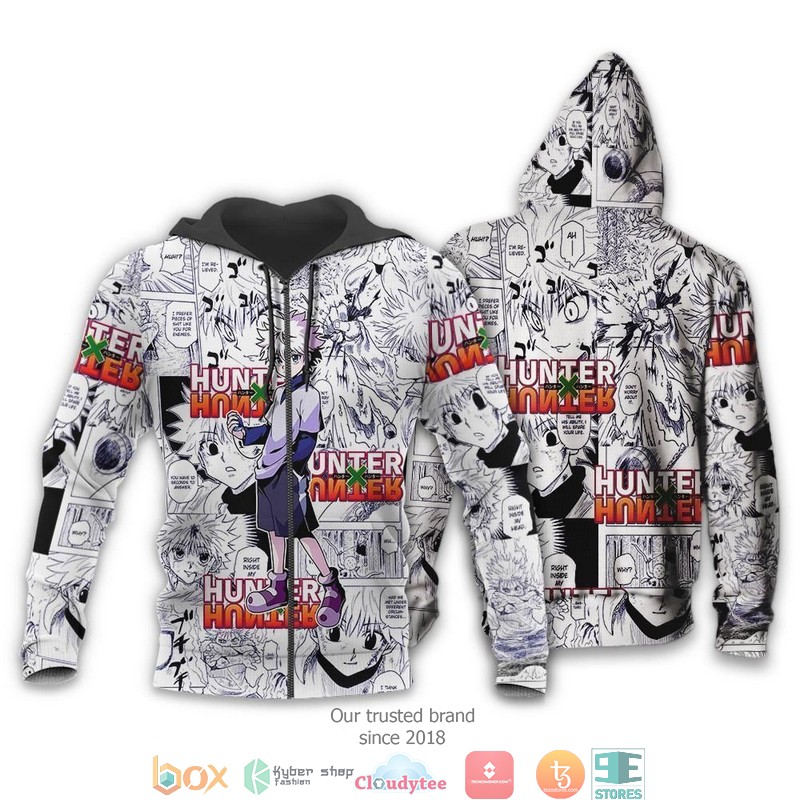 Killua Zoldyck HxH Anime Mixed Manga 3d Hoodie Bomber jacket