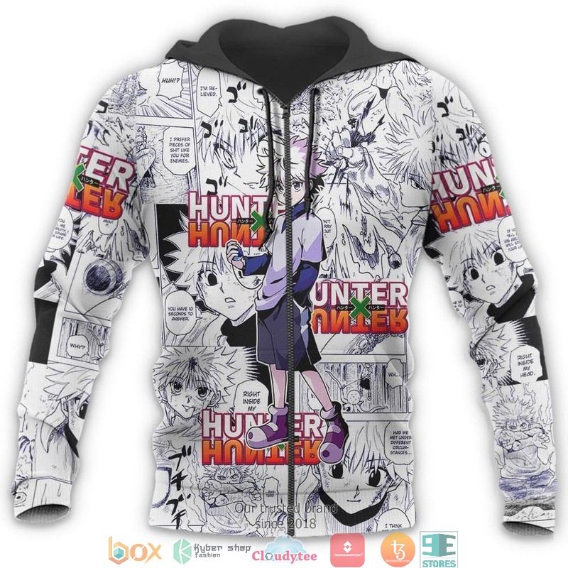 Killua Zoldyck HxH Anime Mixed Manga 3d Hoodie Bomber jacket 1 2 3 4 5 6
