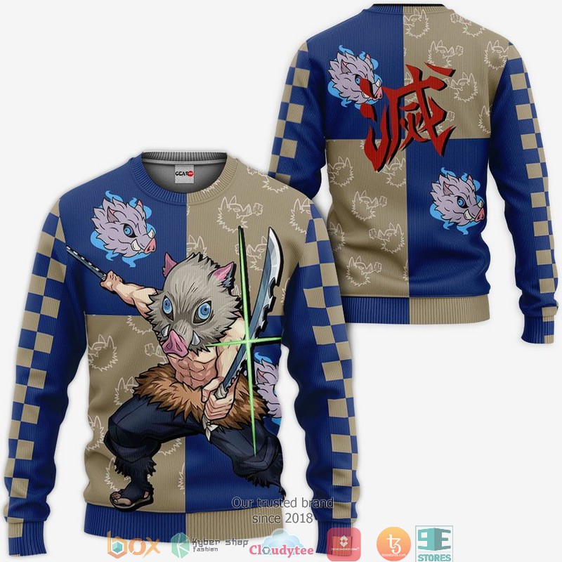 Kimetsu Inosuke Anime 3d Hoodie, Bomber jacket 2 Kimetsu Inosuke Anime 3d Hoodie Bomber jacket 1