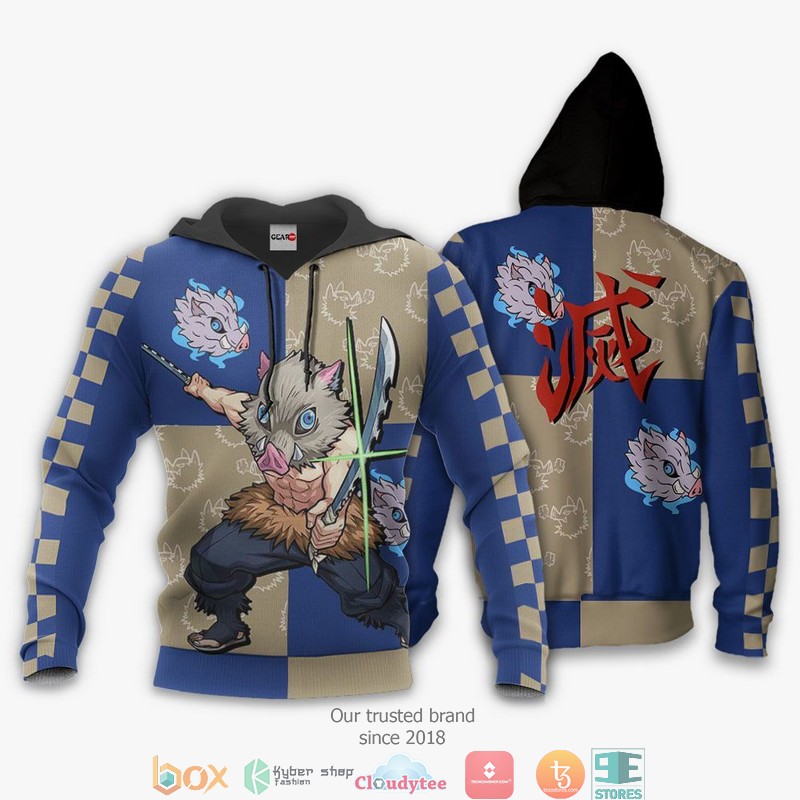 Kimetsu Inosuke Anime 3d Hoodie, Bomber jacket 3 Kimetsu Inosuke Anime 3d Hoodie Bomber jacket 1 2