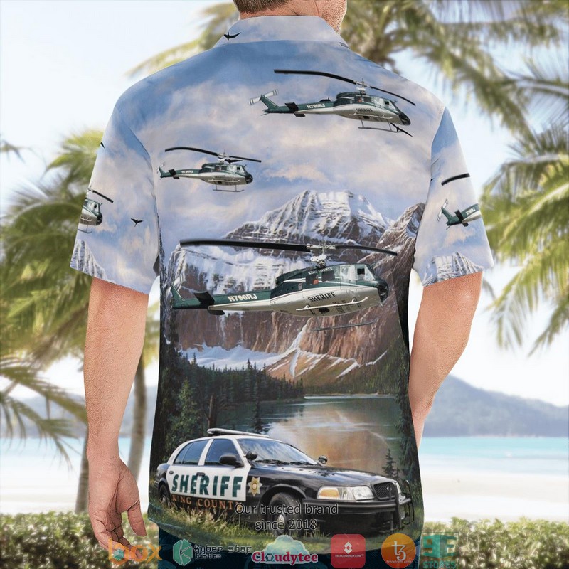 King County Sheriff Bell UH-1H Iroquois & Car 3D Hawaii Shirt 2 King County Sheriff Bell UH 1H Iroquois Car 3D Hawaii Shirt 1