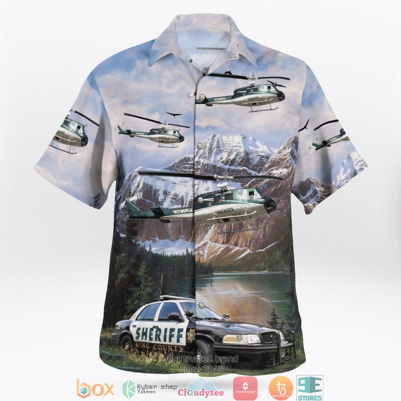 King County Sheriff Bell UH-1H Iroquois & Car 3D Hawaii Shirt 3 King County Sheriff Bell UH 1H Iroquois Car 3D Hawaii Shirt 1 2