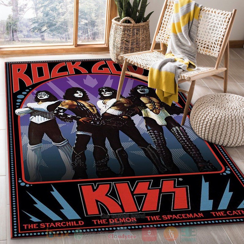 Kiss Rock Band Area Rugs