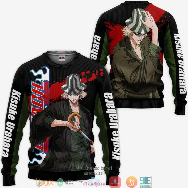 Kisuke Urahara BL Anime 3d Hoodie, Bomber jacket 2 Kisuke Urahara BL Anime 3d Hoodie Bomber jacket 1