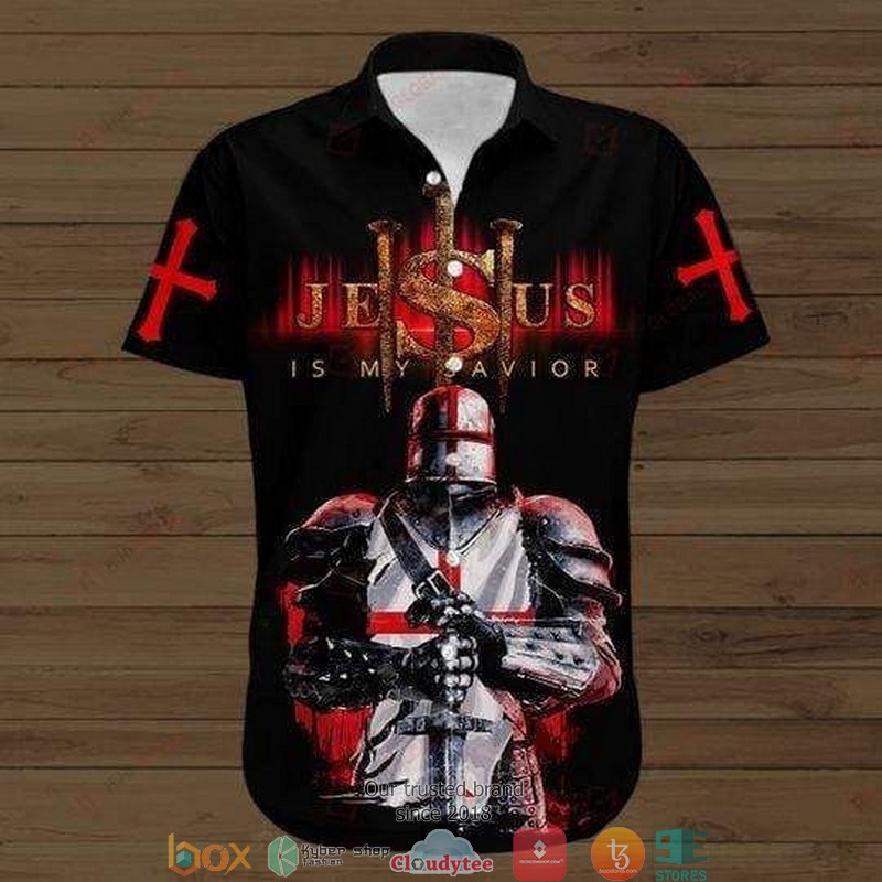 Knights Templar Jesus Short Sleeve Hawaiian Shirt