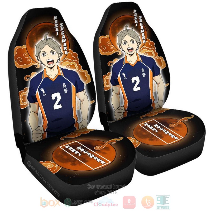BEST-Anime Koshi Sugawara Haikyuu Luxury Car Seat Covers 3 Koshi Sugawara Haikyuu Anime Car Seat Cover 1 2