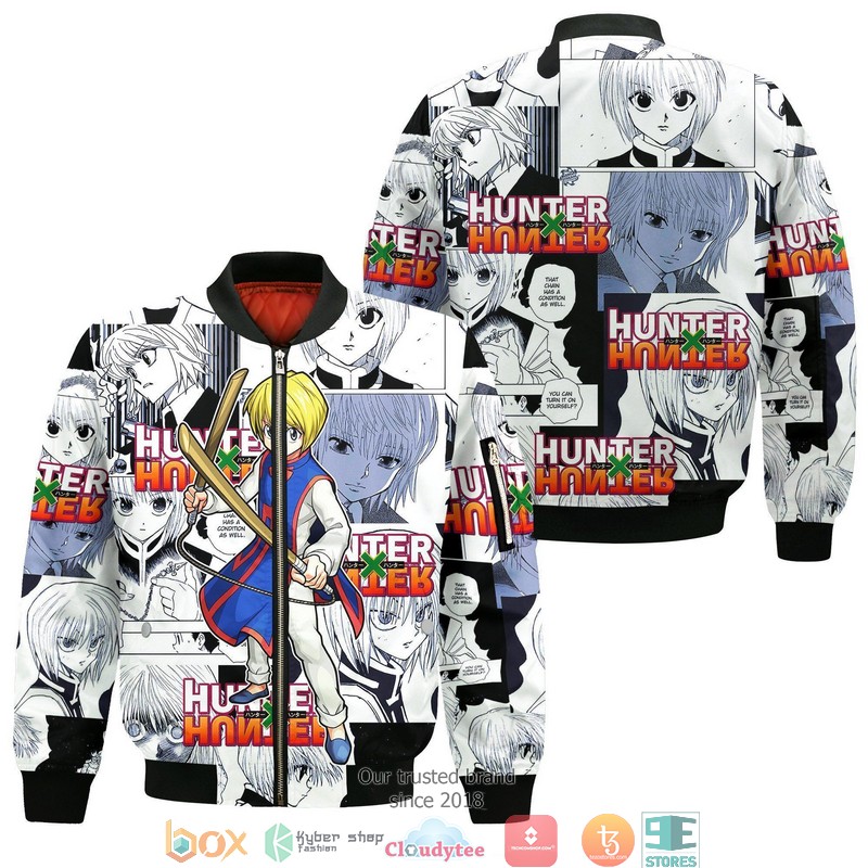 Kurapika Sweater HxH Anime Manga 3d Hoodie, Bomber jacket 4 Kurapika Sweater HxH Anime Manga 3d Hoodie Bomber jacket 1 2 3