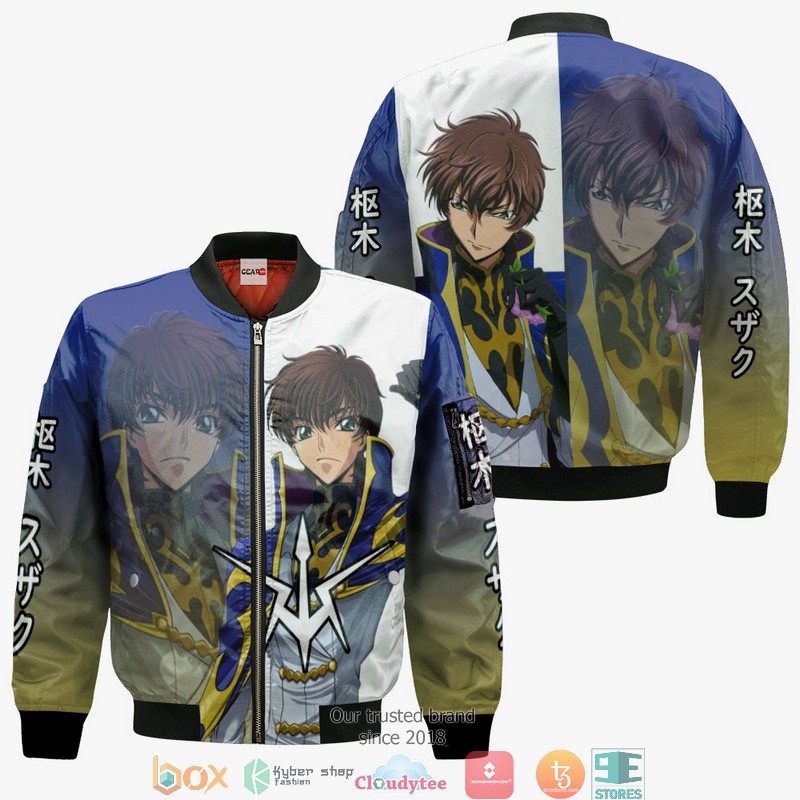 Kururugi Suzaku Code Geass Anime Merch 3d Hoodie Bomber jacket 1 2 3