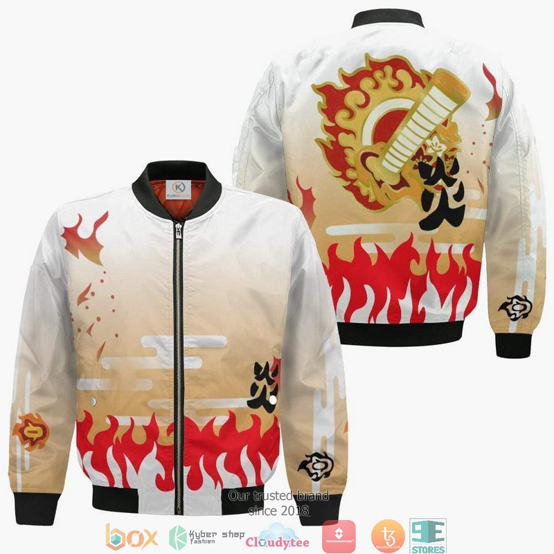 Kyojuro Rengoku Demon Slayer Anime 3D Bomber jacket