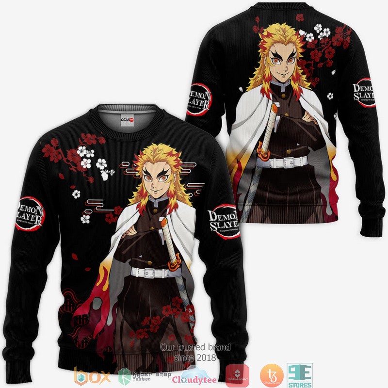 Kyojuro Rengoku Kimetsu Anime Merch Japan 3d Hoodie, Bomber jacket 2 Kyojuro Rengoku Kimetsu Anime Merch Japan 3d Hoodie Bomber jacket 1