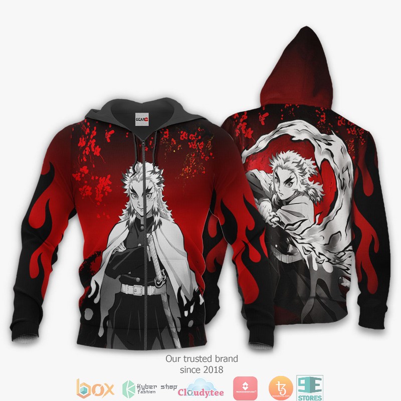 Kyojuro Rengoku Kimetsu Anime Merch Japan Art 3d Hoodie, Bomber jacket 12 Kyojuro Rengoku Kimetsu Anime Merch Japan Art 3d Hoodie Bomber jacket