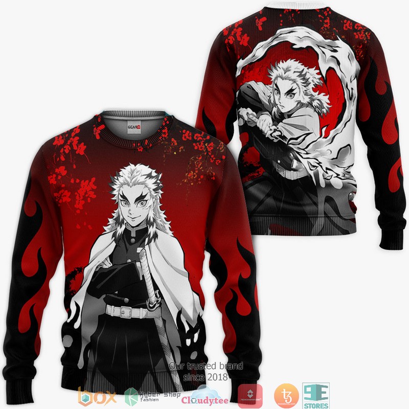 Kyojuro Rengoku Kimetsu Anime Merch Japan Art 3d Hoodie, Bomber jacket 2 Kyojuro Rengoku Kimetsu Anime Merch Japan Art 3d Hoodie Bomber jacket 1