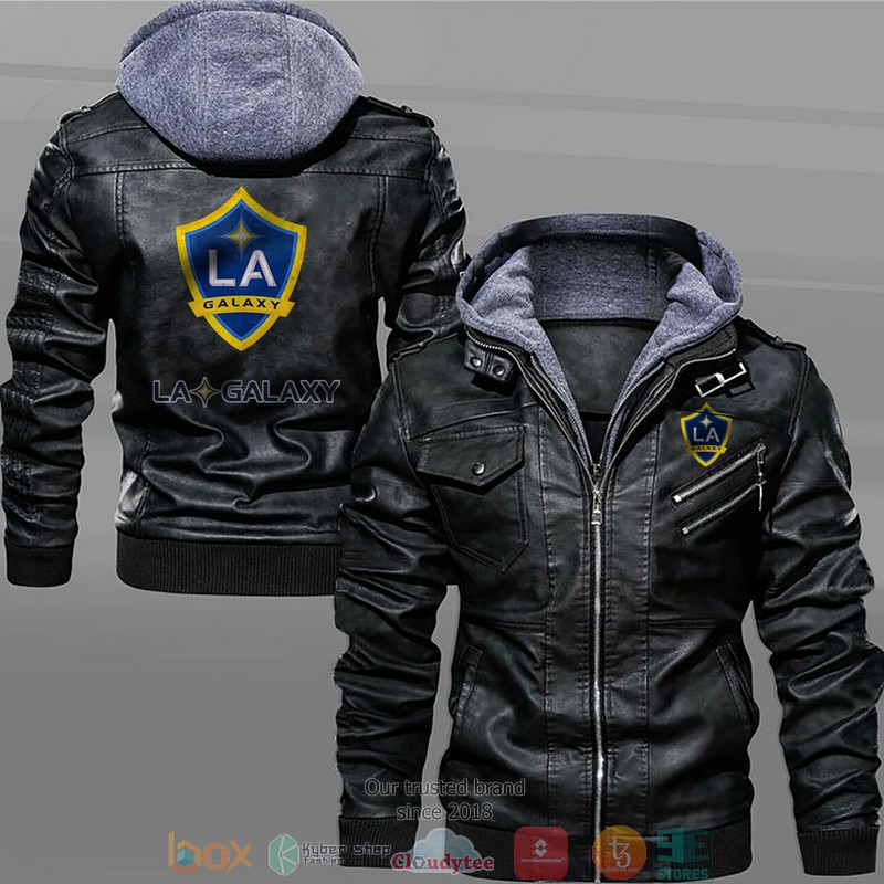 LA Galaxy Black Brown Leather Jacket